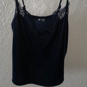 Black Hollister Velvet & Lace Cami Top